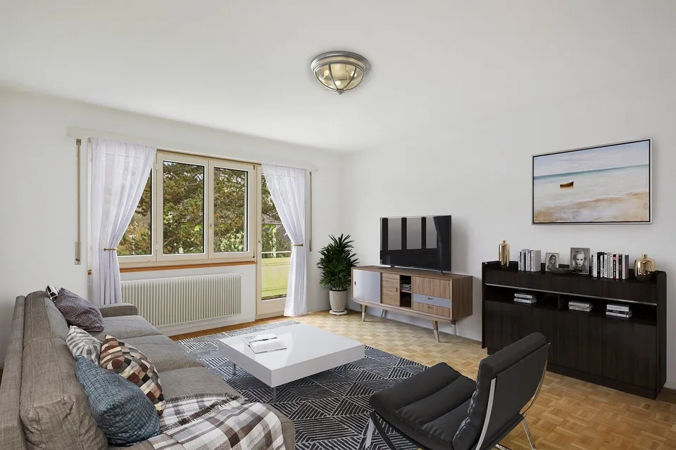 Appartement de 4.5 pièces entièrement rénové dans un cadre arboré sans réel vis-à-vis