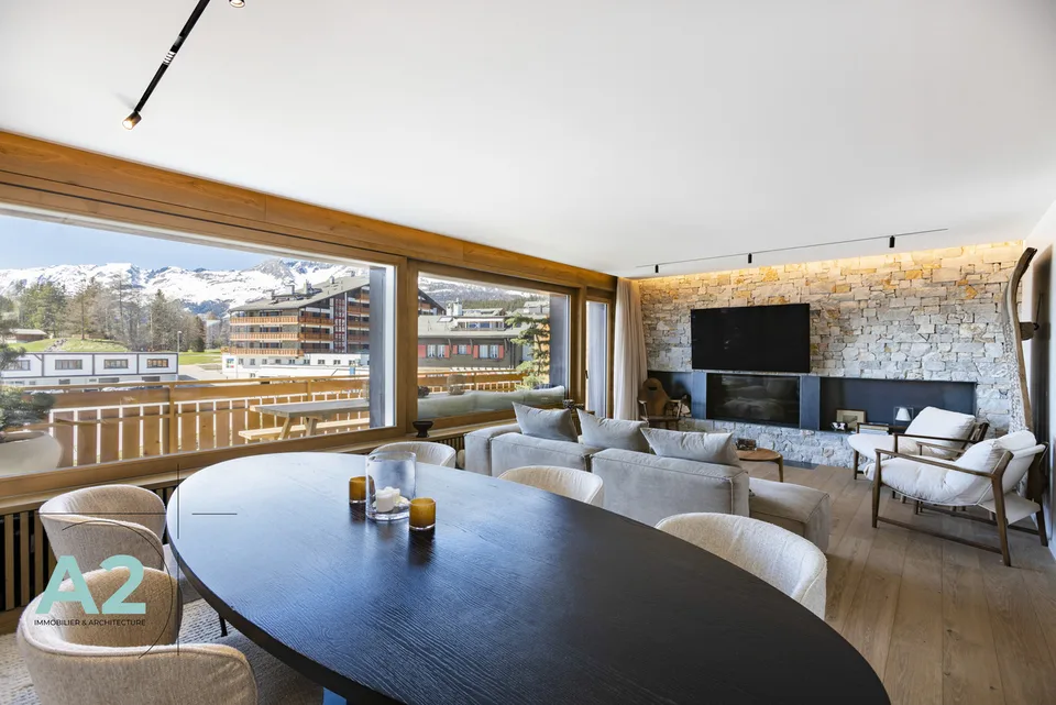 Appartement d'exception au centre de Crans-Montana, vue panoramique