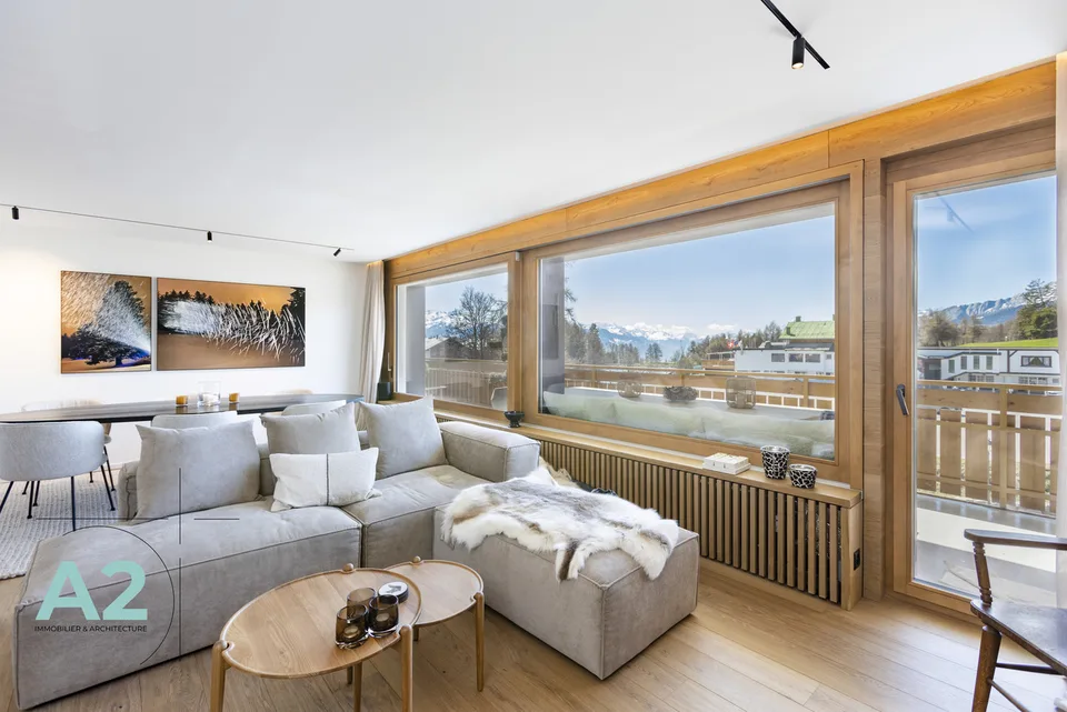 Appartement d'exception au centre de Crans-Montana, vue panoramique