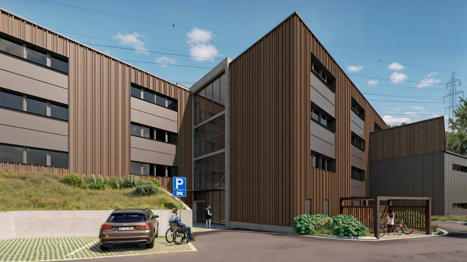 Nuovi laboratori e uffici in affitto a ZI Budron, Mont-sur-Lausanne, spazi modulari da 381 m², edificio Minergie