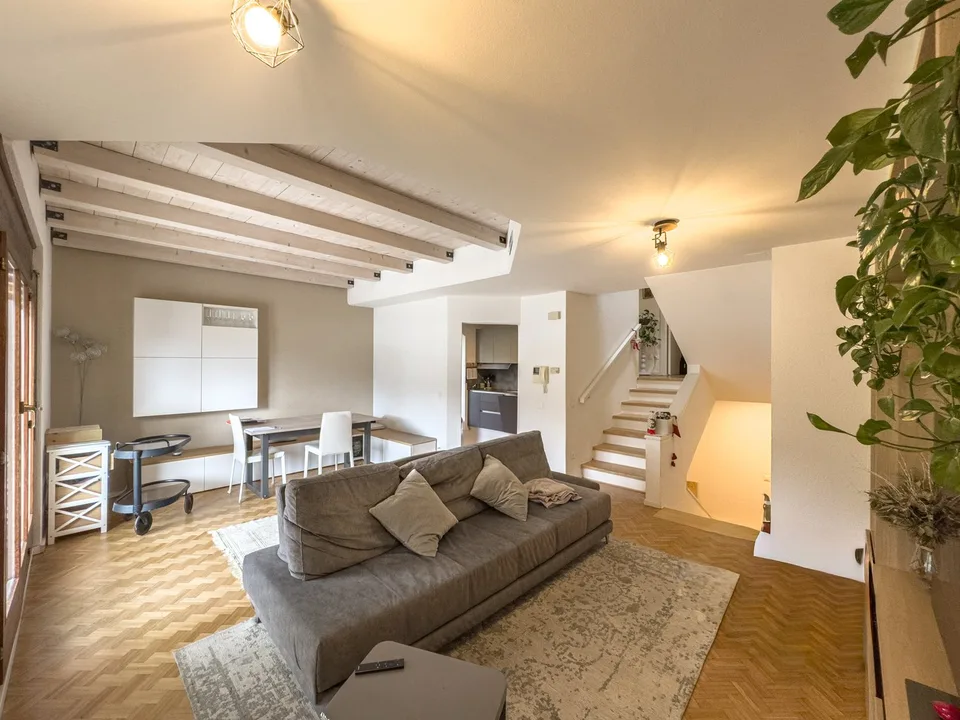 Casa gemella vista lago con giardino a Bissone