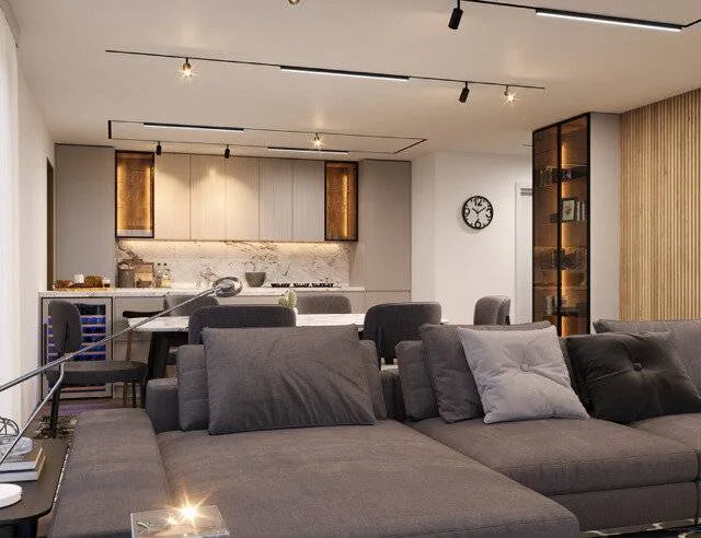 Magnifique appartement neuf de 4 1/2 pices en rez de jardin.