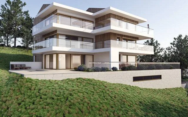 Magnifique appartement neuf de 4 1/2 pices en rez de jardin.