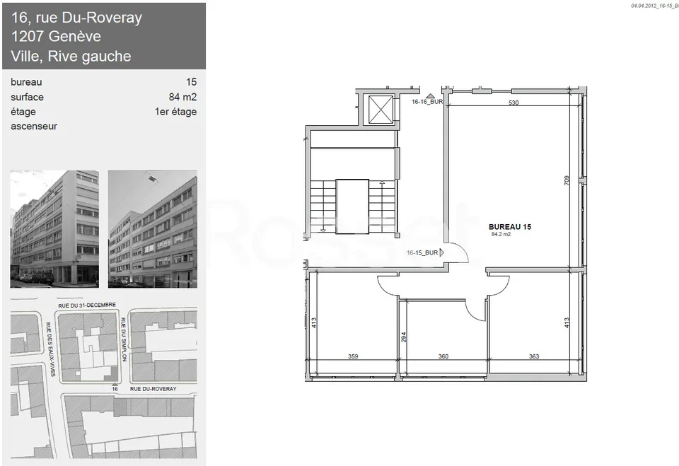 Bureaux d'env. 84m² au 1er étage
