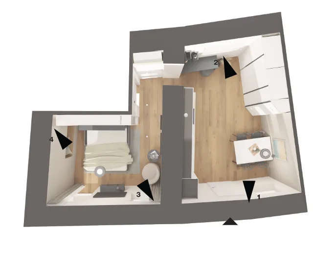 Modern 1.5-room apartment in Mendrisio with balcony