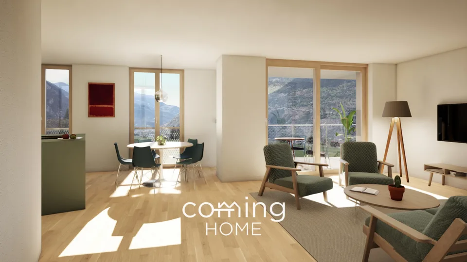 Appartamento nuovo a Ried-Brig - 4.5 locali al piano terra con balcone e panorama montano
