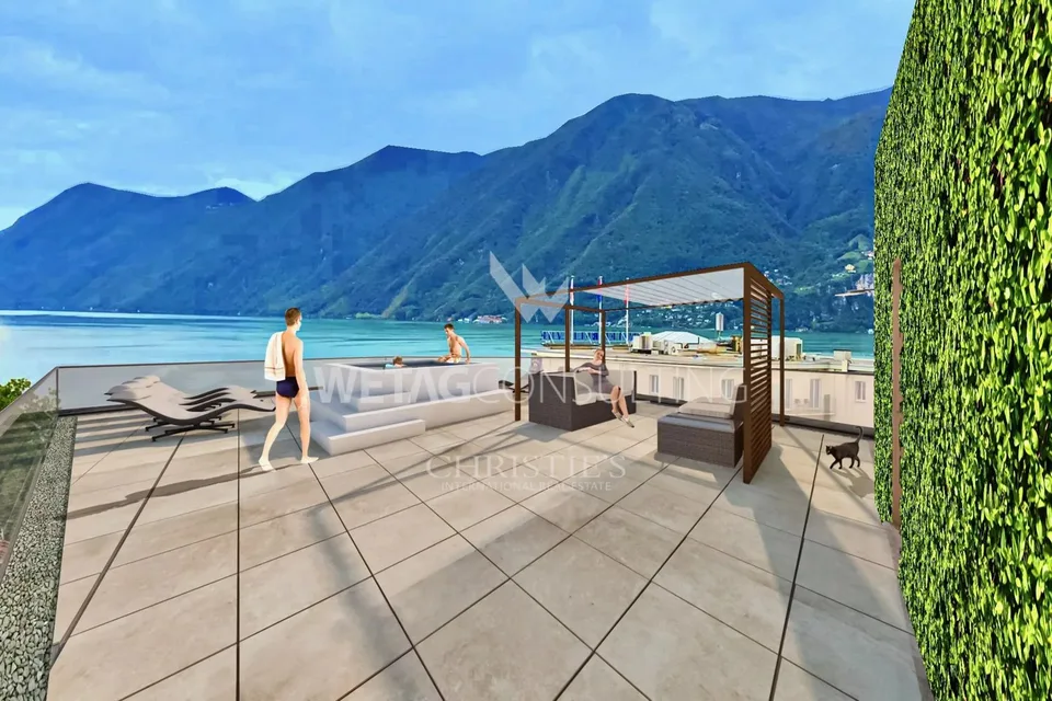 Appartamento 3,5 locali a Lugano con vista parziale sul lago in vendita