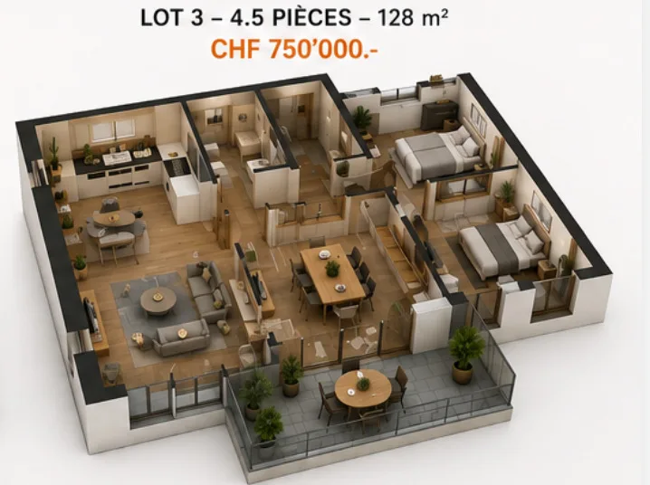 Progetto immobiliare di eccezione nel cuore di Cheiry / 6 appartamenti PPE