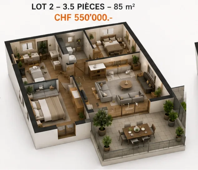 Progetto immobiliare di eccezione nel cuore di Cheiry / 6 appartamenti PPE