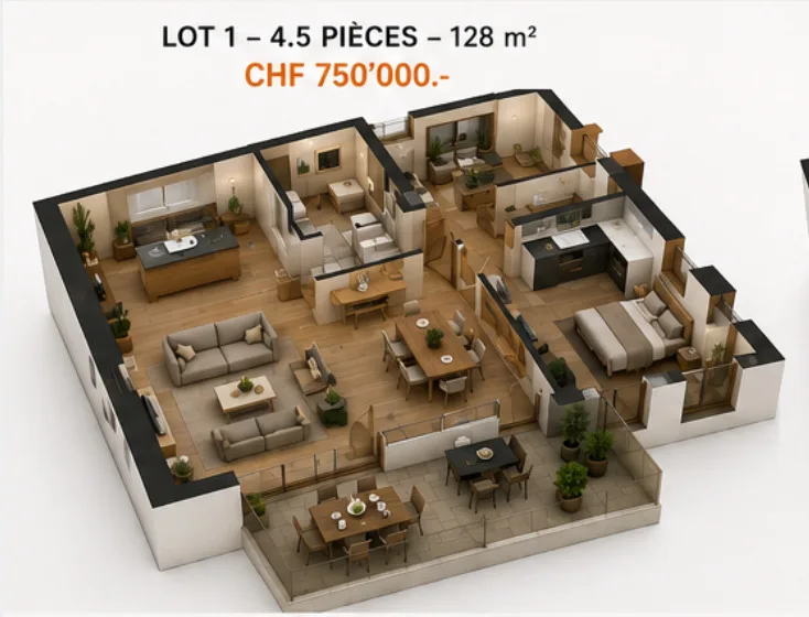 Progetto immobiliare di eccezione nel cuore di Cheiry / 6 appartamenti PPE