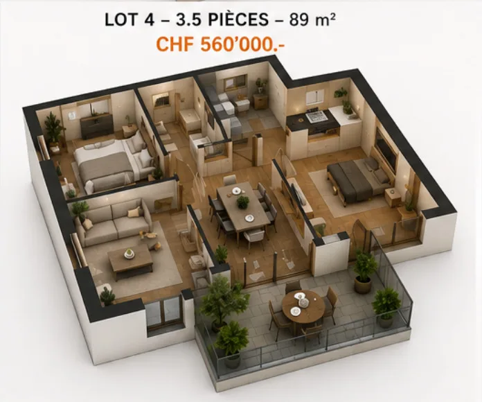 Progetto immobiliare di eccezione nel cuore di Cheiry / 6 appartamenti PPE