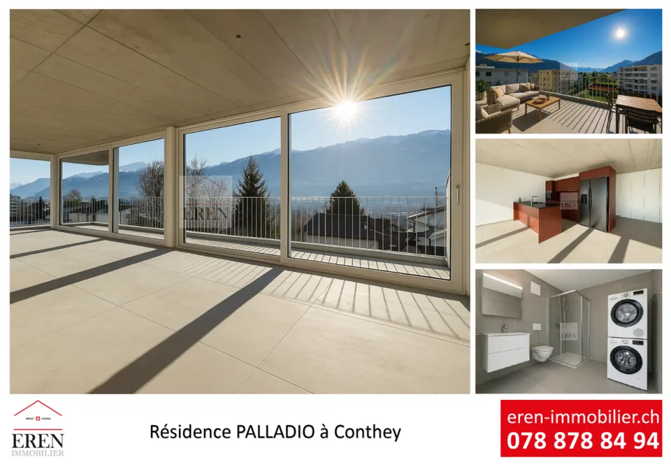 Résidence Palladio à Conthey : Appartements neufs haut de gamme du studio à l'attique 4,5 pièces