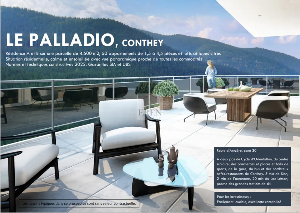 Residenza Palladio a Conthey: Appartamenti nuovi di lusso dal monolocale all'attico 4,5 locali – foto 26 di 26