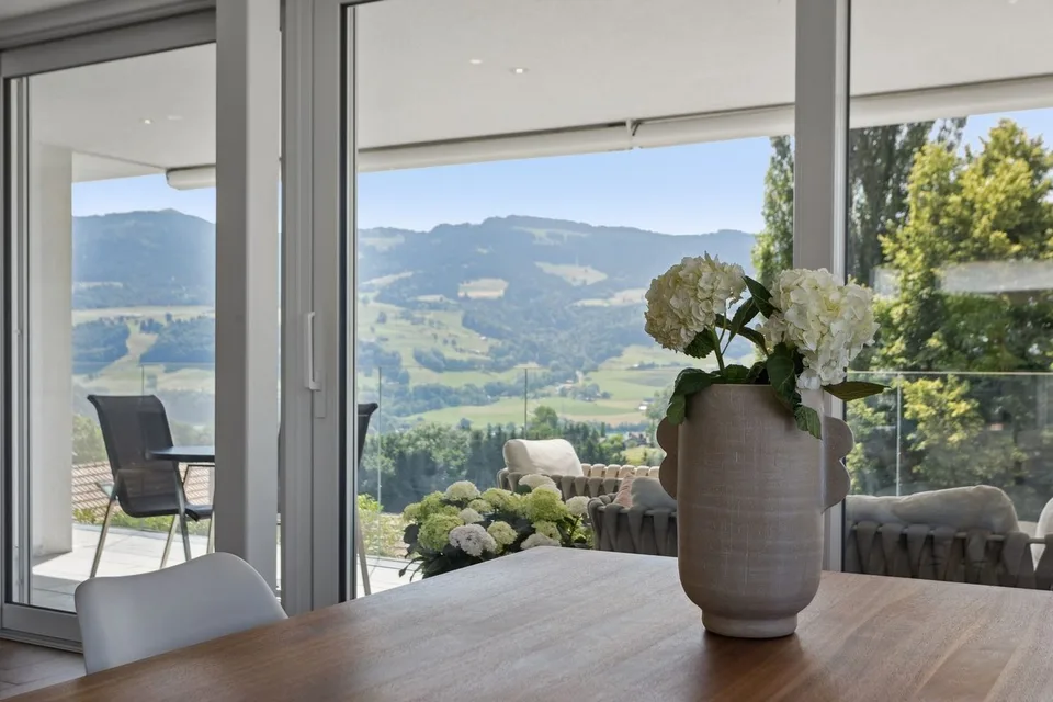 Villa en terrasse avec magnifique vue sur le Lac et les Préalpes