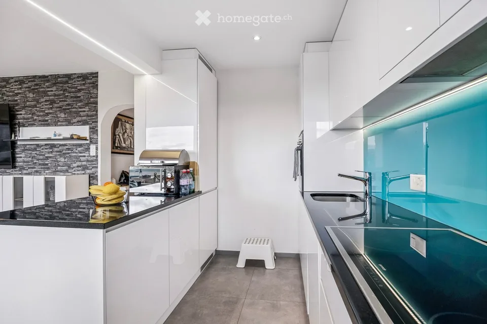 Appartement en duplex attractif de 3,5 pièces avec ascenseur, garage et vue panoramique sur Bâle et le parc de Schwarz