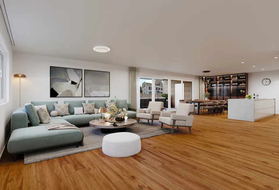 4.5 Zimmer-Wohnung (D) im 1.OG, mit 144 m2 Netto-Wohnfläche und 29.5m2 Balkon