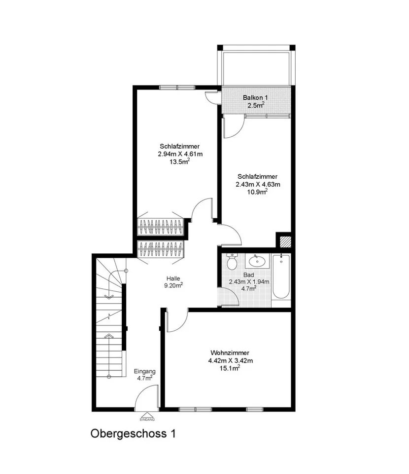 Wohnkomfort auf zwei Ebenen - Maisonette in Arth – Foto 8 von 8