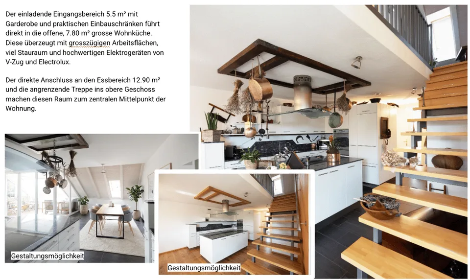 Maisonette mansardée de 4,5 à 5,5 pièces inondée de lumière à Hettlingen
