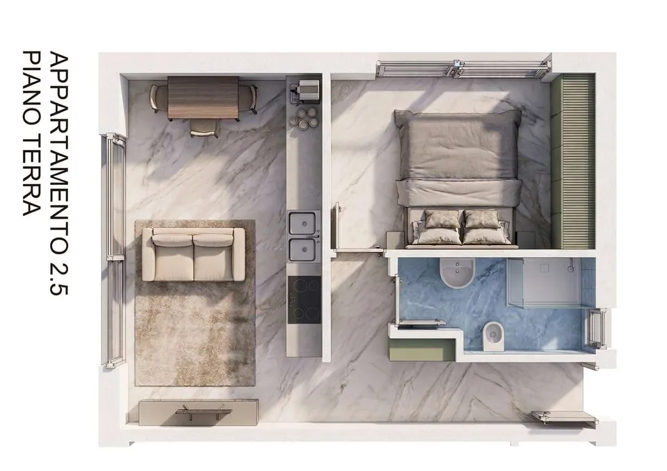 Moderne 2.5-Zimmer-Wohnung mit privatem Garten, freier Aussicht und Parkplatz inklusive