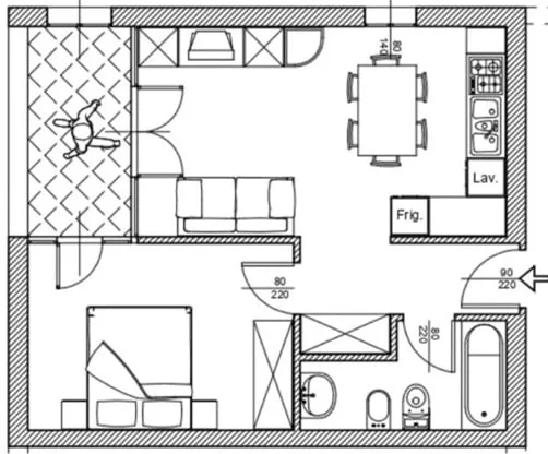 Pratico appartamento di 2.5 locali - 60 mq. a Lugano