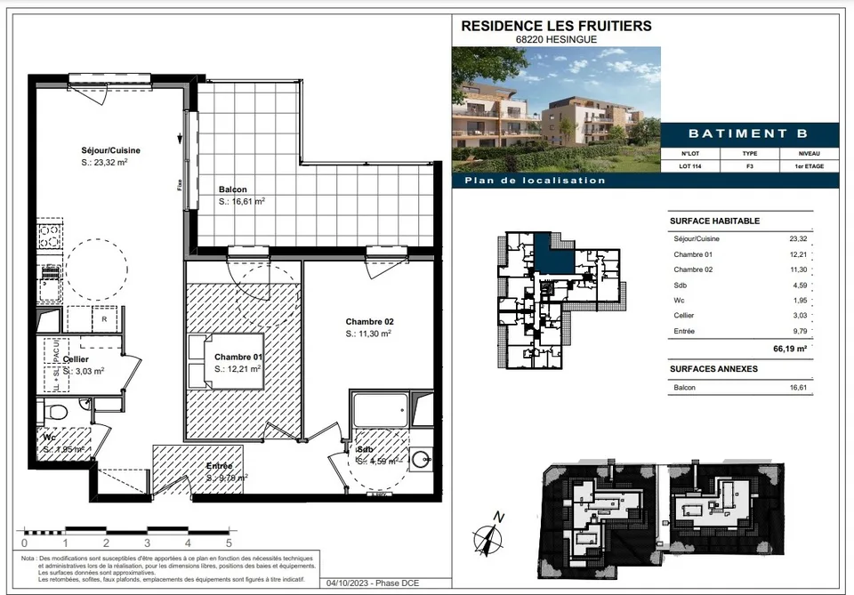 Appartement 3 pièces neuf à Hésingue (68220)