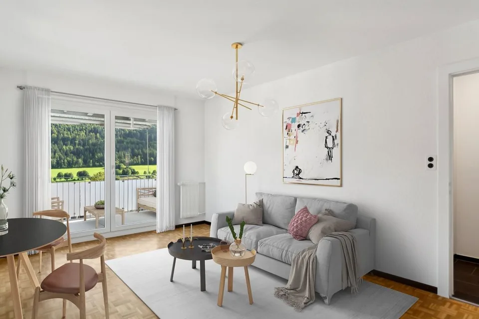 Bel appartement lumineux de 3 pièces avec balcon et ascenseur
