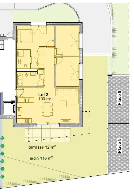 4.5P AU REZ AVEC PARKING SOUTERRAIN LOT 2 – foto 10 di 12
