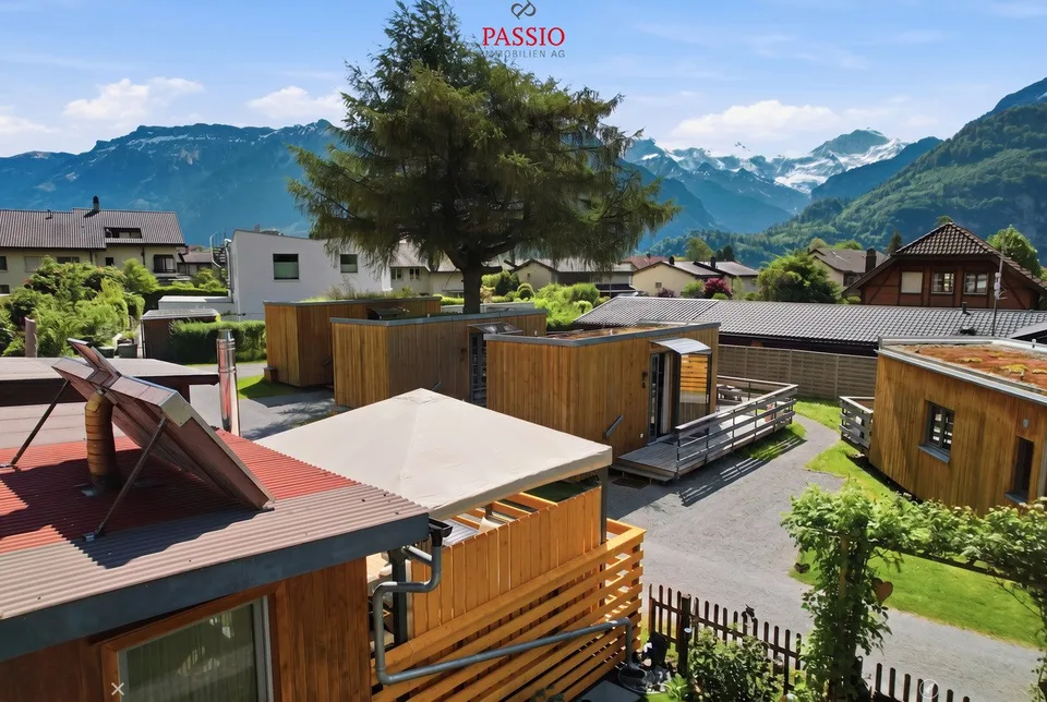 Mobilhome dans le style chalet avec vue spectaculaire sur 3 sommets