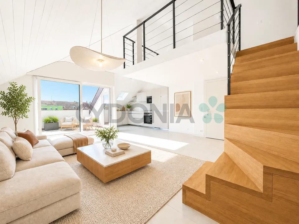 Duplex en attique 3.5 pièces avec terrasse et balcon à Perly
