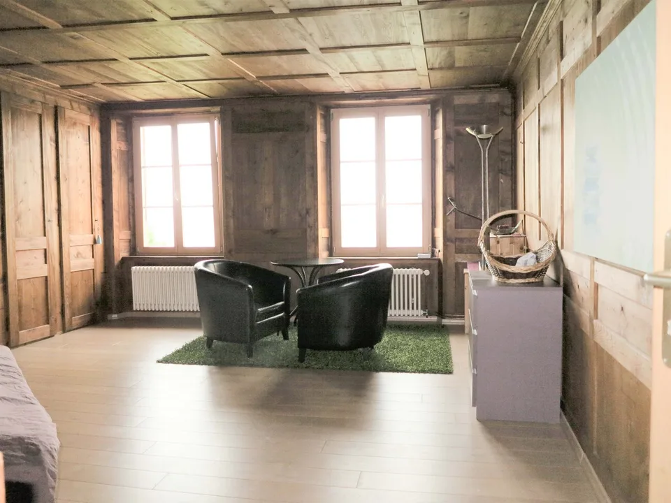 Incantevole appartamento di 3 ½ locali in un edificio storico con vista sul lago e terrazza privata a Ligerz