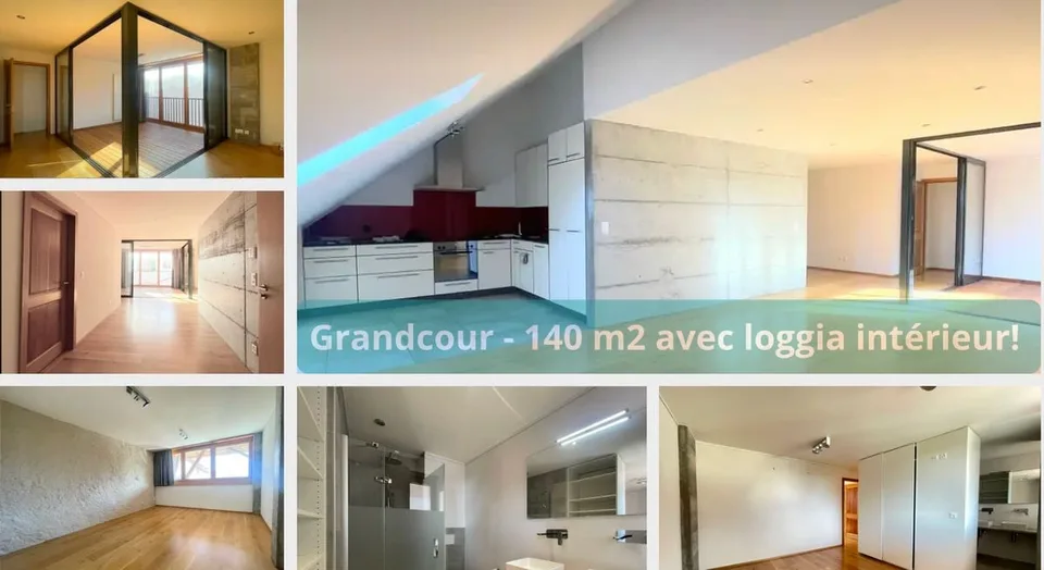 Grandcour - 4,5 pcs de 140m2 avec loggia intérieur!
