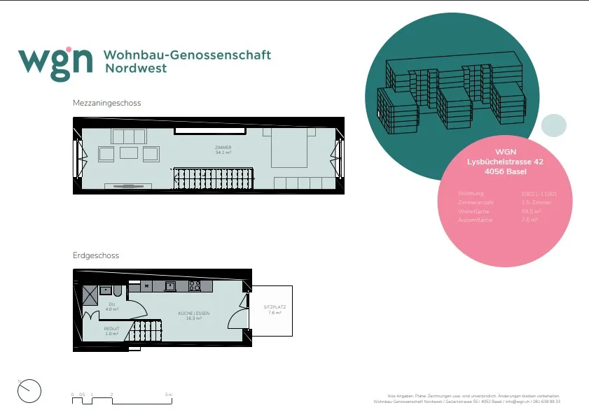 Charmante 1.5-Zimmer-Maisonette mit Sitzplatz im VoltaNord