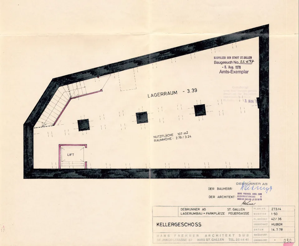 Lagerraum im Rohbau im 1. Obergeschoss zu vermieten - 107 m²