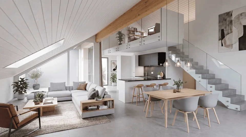 En exclusivité - Spacieux et lumineux duplex récent de 3.5 pièces avec vue partielle sur le lac