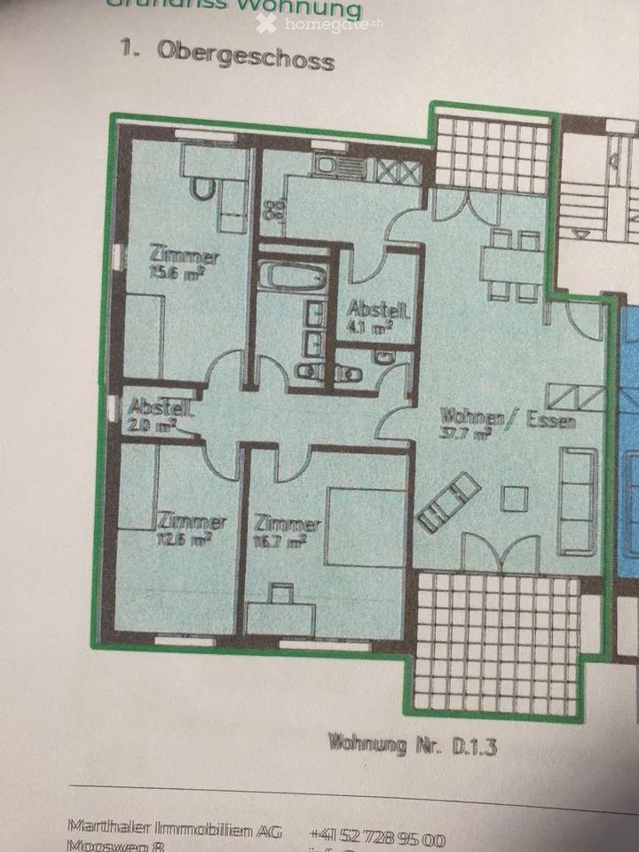 Charmante 4.5-Zi-Wohnung mit viel Platz, 2xBalkonen, Hobbyraum und Garage in Fehraltorf – Foto 11 von 11