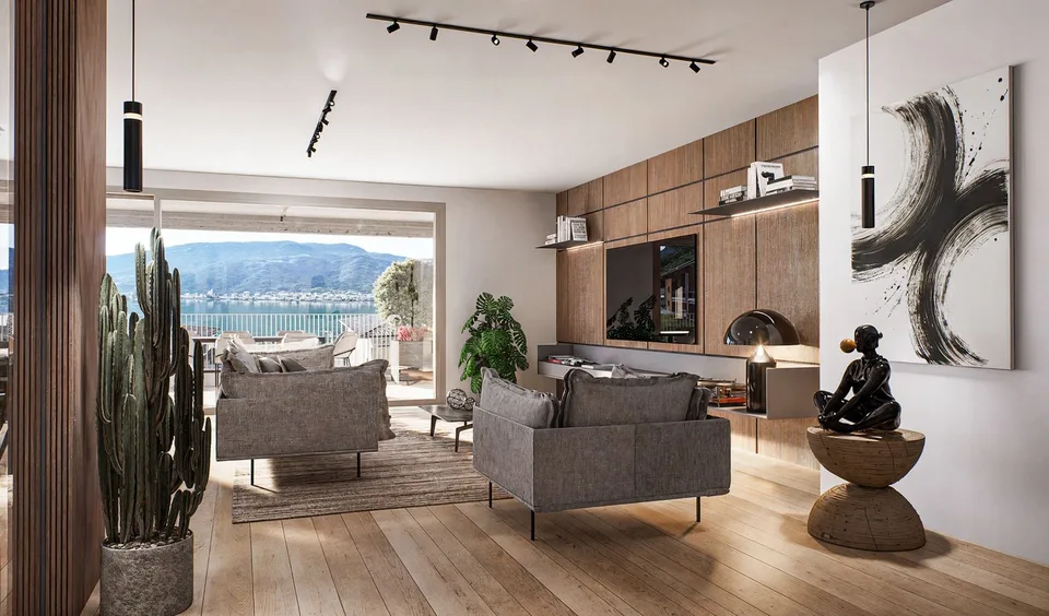 Appartamento vista lago con giardino a Capolago