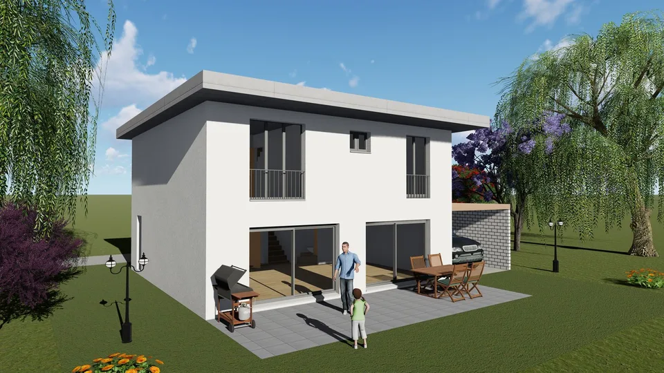 Modernes Einfamilienhaus in Gunzgen, Flachdach mit DV  – Neubau 2026