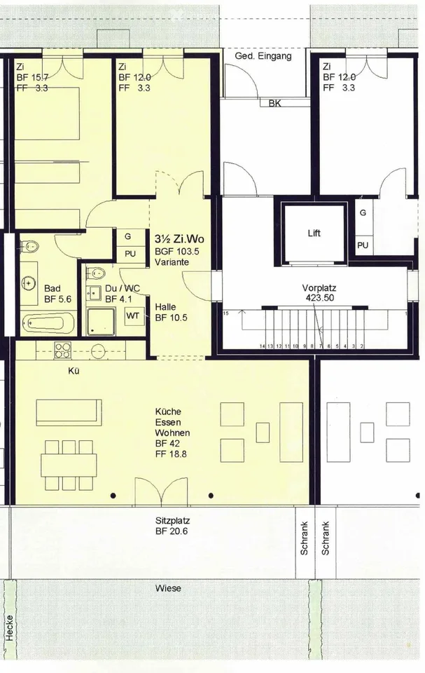 exklusive 3.5-Zimmer-Gartenwohnung
