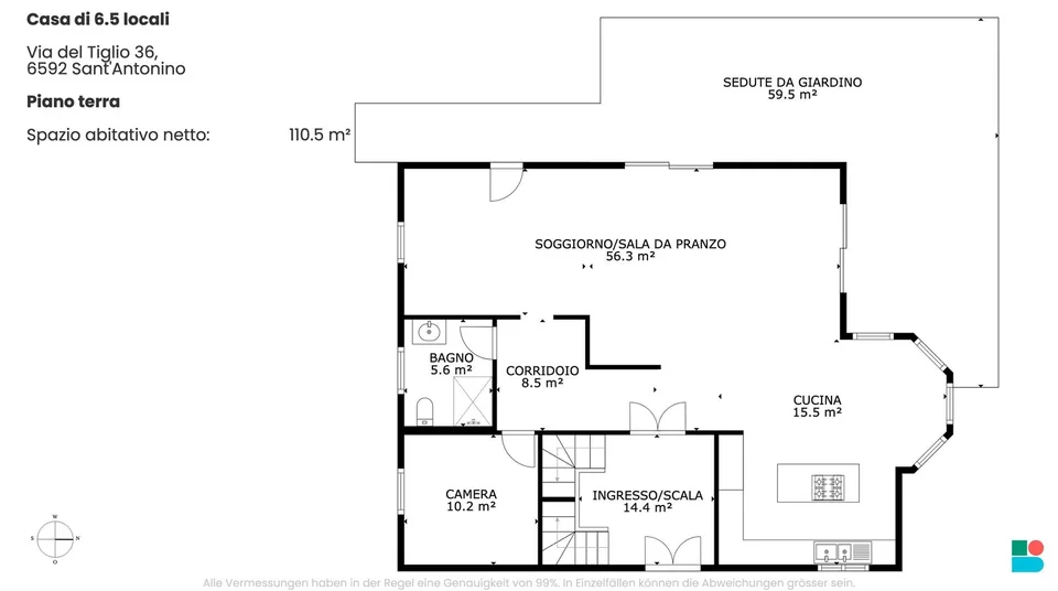 Schönes Haus von 6.5 Zimmern mit Potential in Sant Antonino – Foto 9 von 11