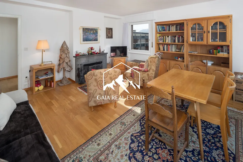 3,5 Zimmer in der Nähe des Zentrums von Crans Montana mit Blick und Garage