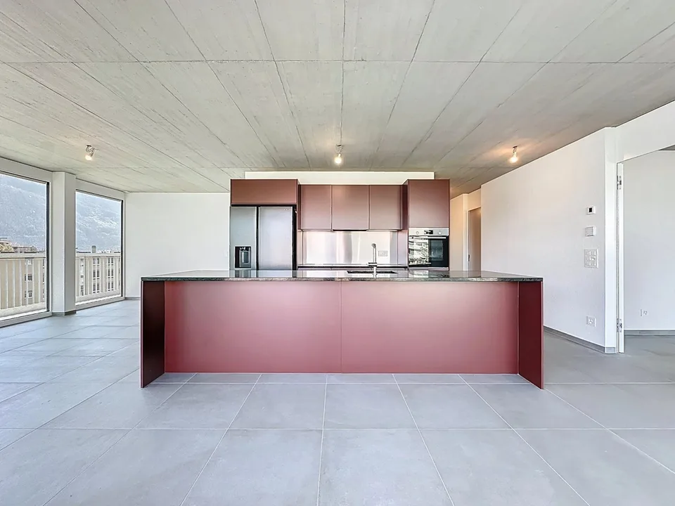 Bright attic with large balcony