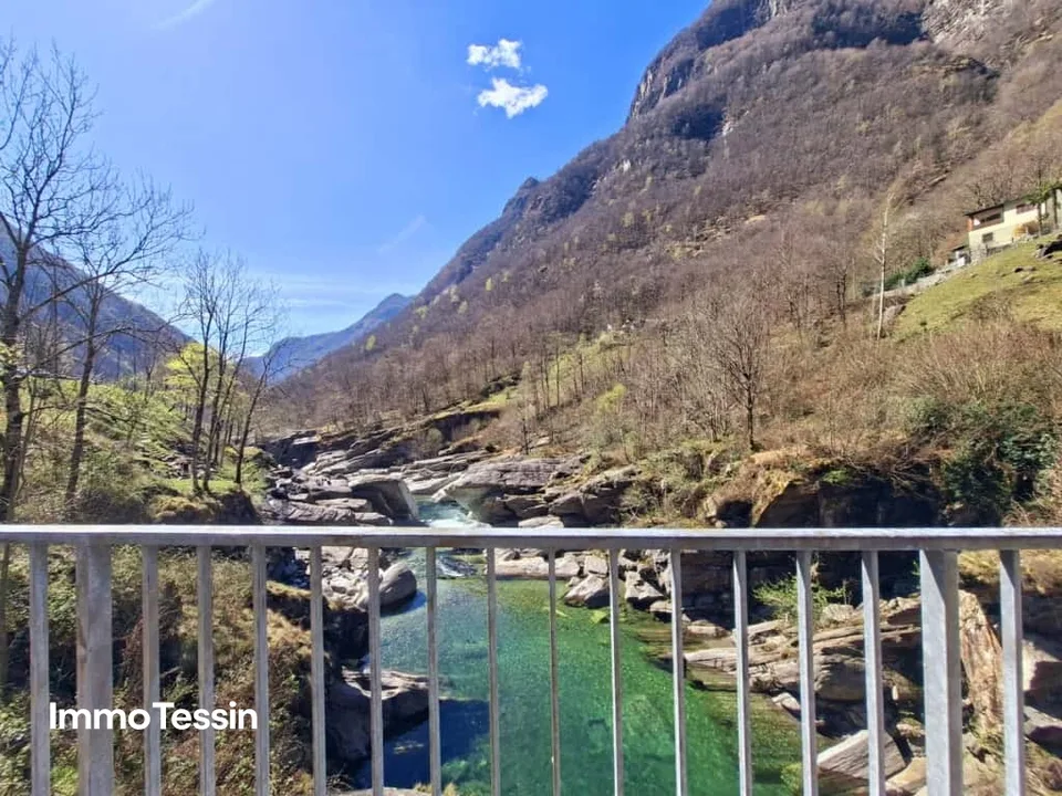 OCCASIONE: Bellissimo Rustico nel verde con terrazza, piscina & terreno naturale vicino alla Verzasca
