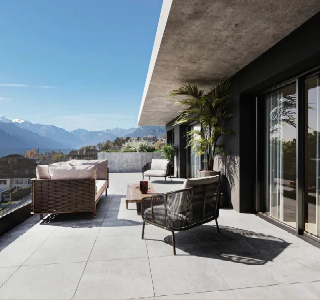 Dachgeschoss mit 3,5 Zimmern auf Plan mit Terrasse - Les Terrasses à Willy