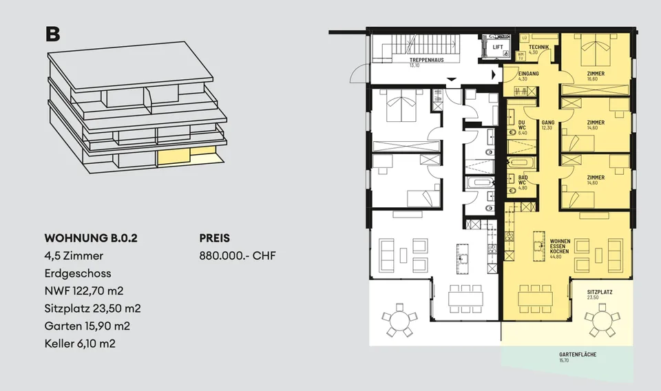 Appartamento giardino moderno con patio di 23,5 m² e giardino privato – foto 12 di 12