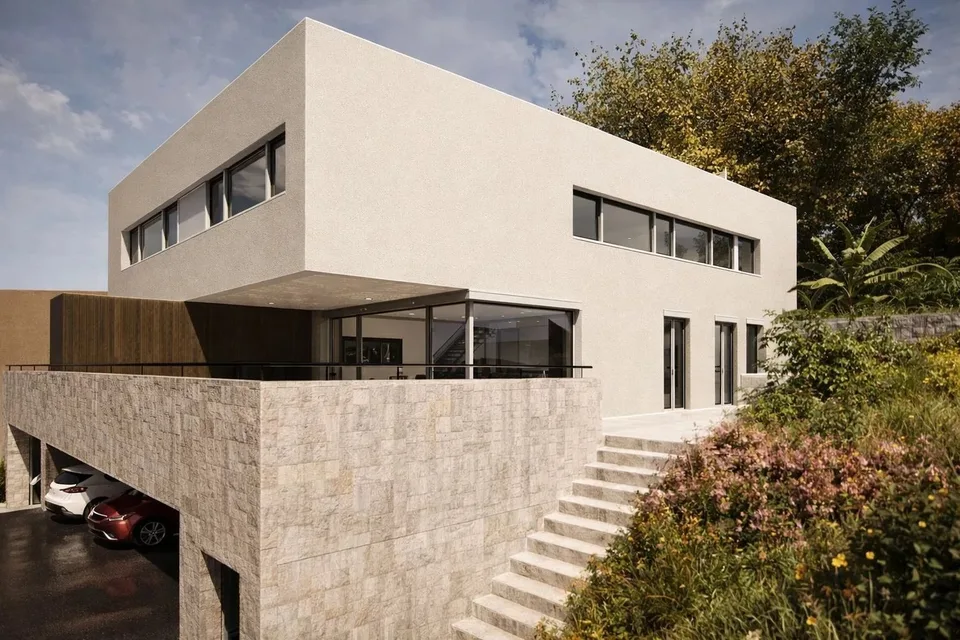 Schöne moderne Reihenhaus-Villa mit großer Terrasse in Ursy
