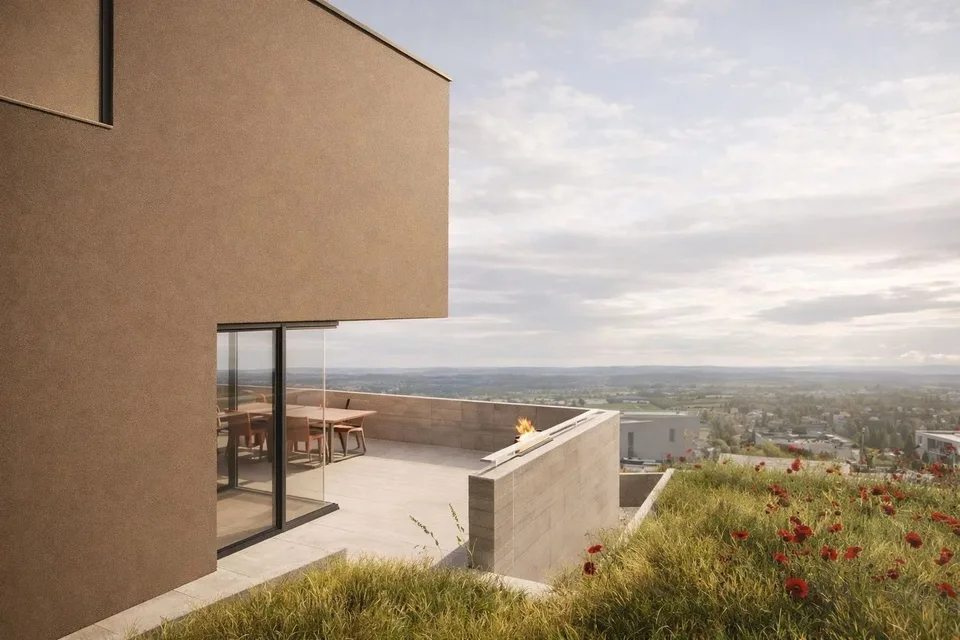 Schöne moderne Reihenhaus-Villa mit großer Terrasse in Ursy