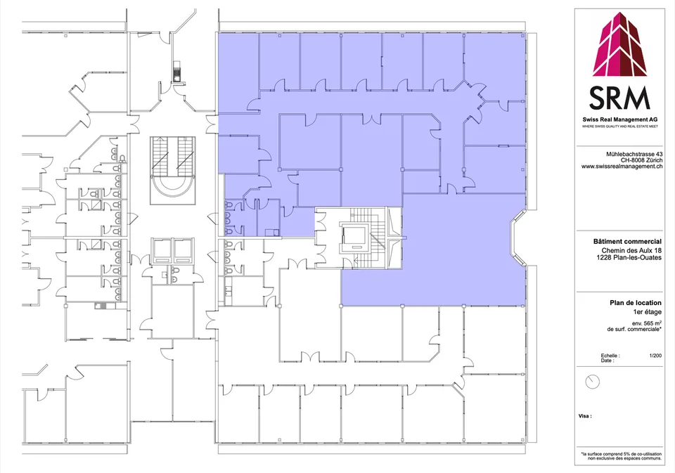 Fläche in Plan-les-Ouates – CTN 18 – 1. Etage: ca. 565m²