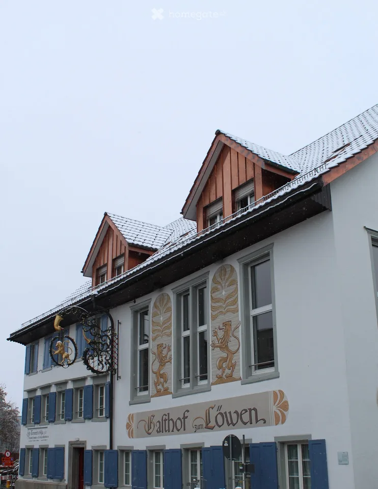 Erstvermietung: Moderne, historische Dachwohnung mit 65 m2 Terrasse «Löwen» in Gossau ZH