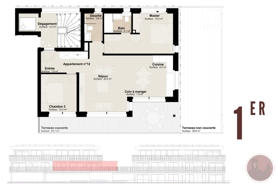 Appartement neuf de 3.5 pièces avec terrasse à Martigny