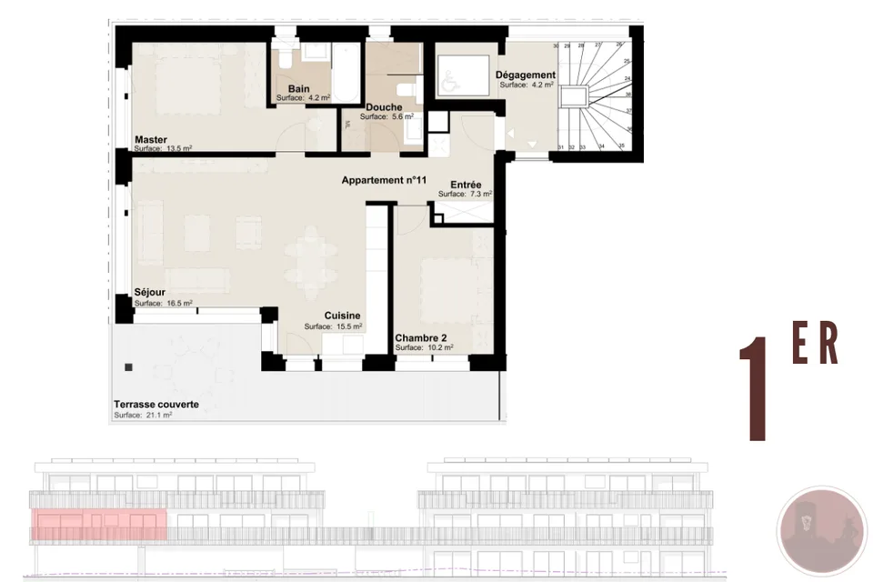 Appartement neuf de 3.5 pièces avec terrasse à Martigny